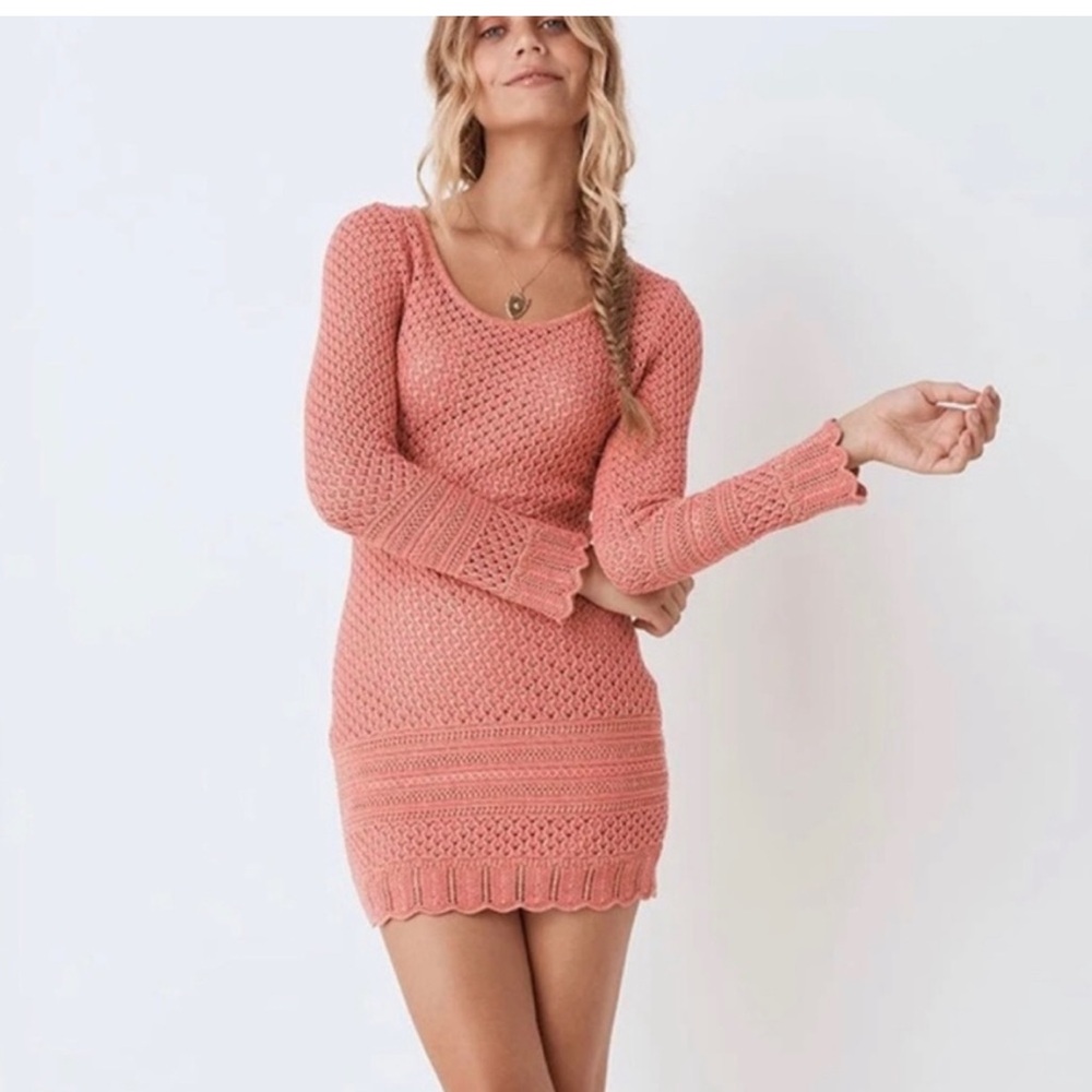 Spell & the Gypsy Collective Atlantic peach crochet beach boho dress S